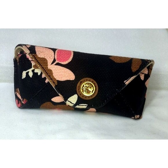 Spartina 449 Black Pink Floral Magnetic Eyeglasses Sunglasses Fabric Case EMPTY - Picture 1 of 5